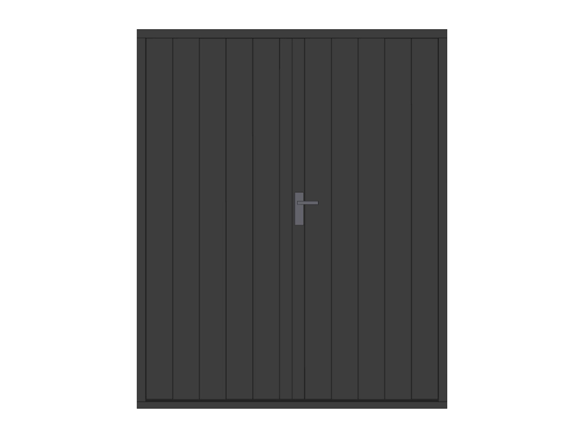 Hardhouten plaatdeur, dubbel, zwart, DIY15DDZ-RA