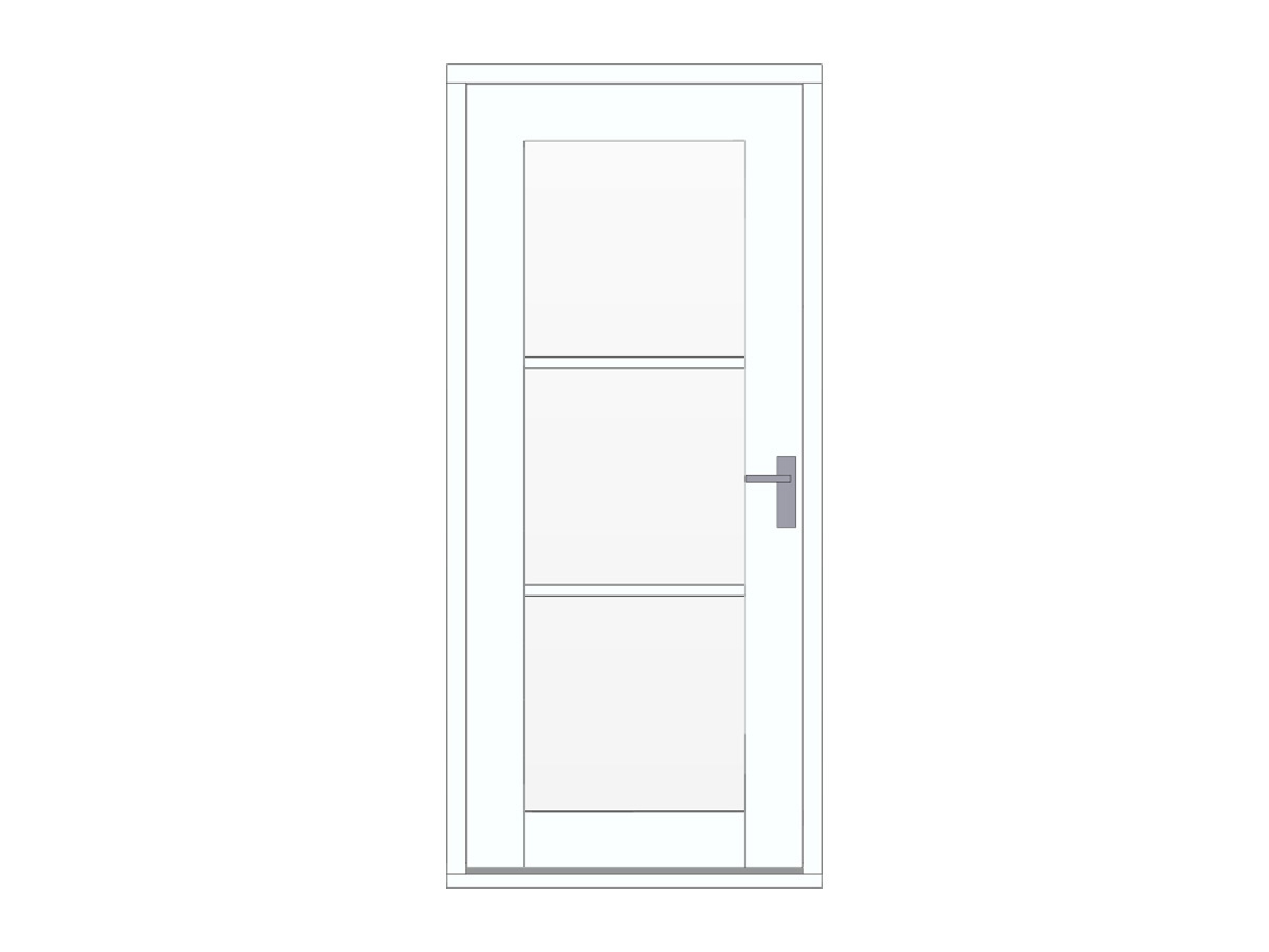 Hardhouten glasdeur met horizontale roeden in het glas, wit, DIY14DW-LD