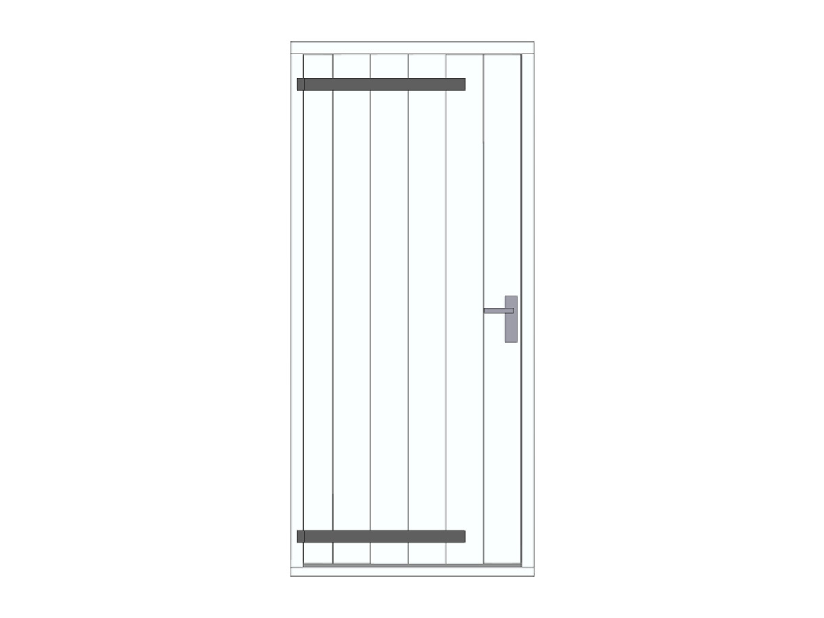 Hardhouten plaatdeur met hengen, wit, DIY16DW-LD
