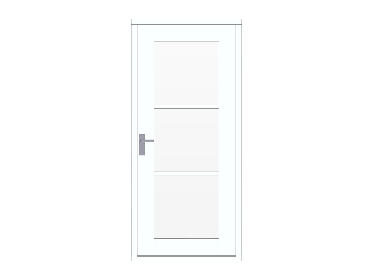 Hardhouten glasdeur met horizontale roeden in het glas, wit, DIY14DW-RD