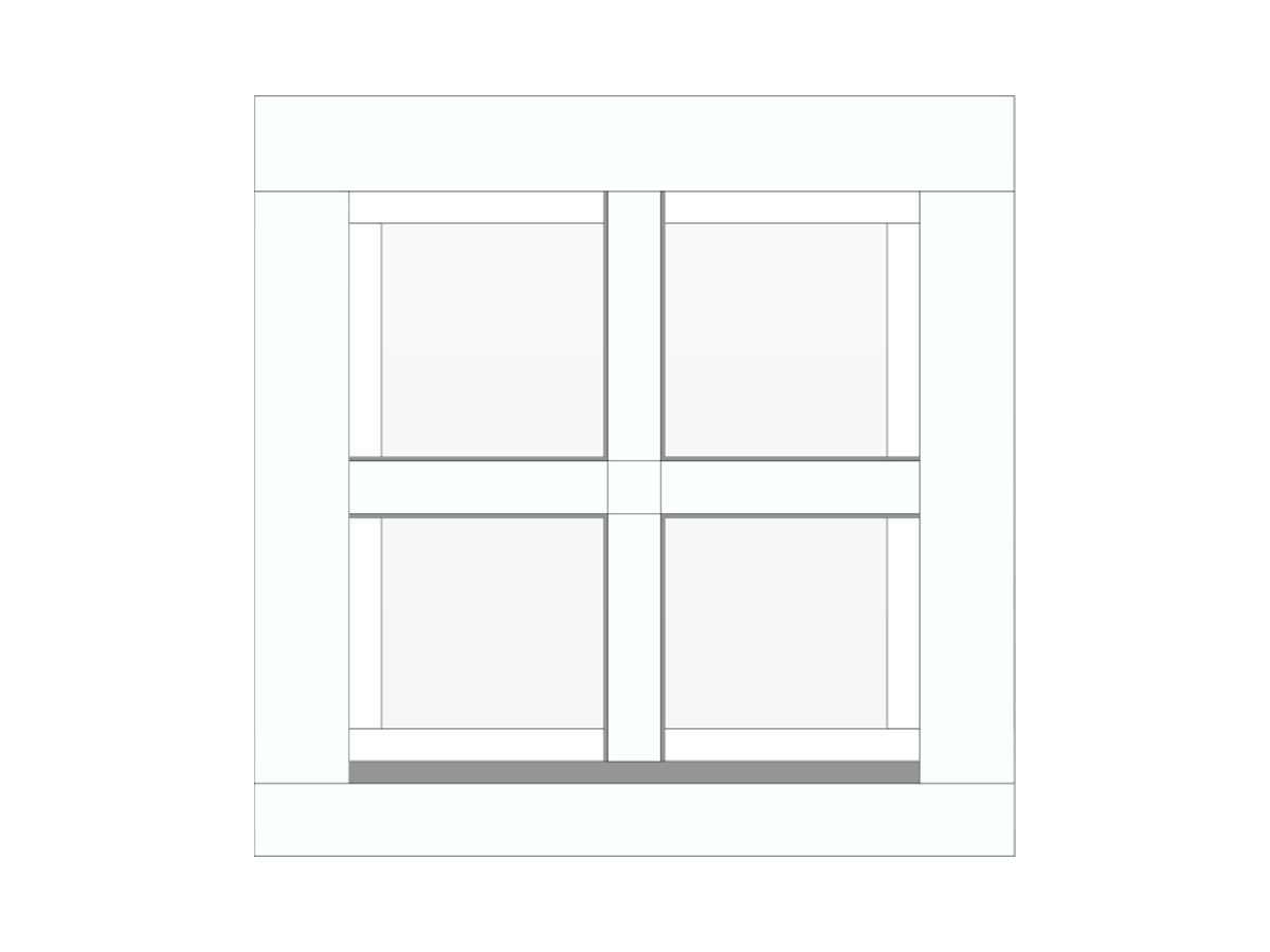 Nokraam draai & kiep, dubbelglas met roede op het glas, wit, DIYRW2Rdk