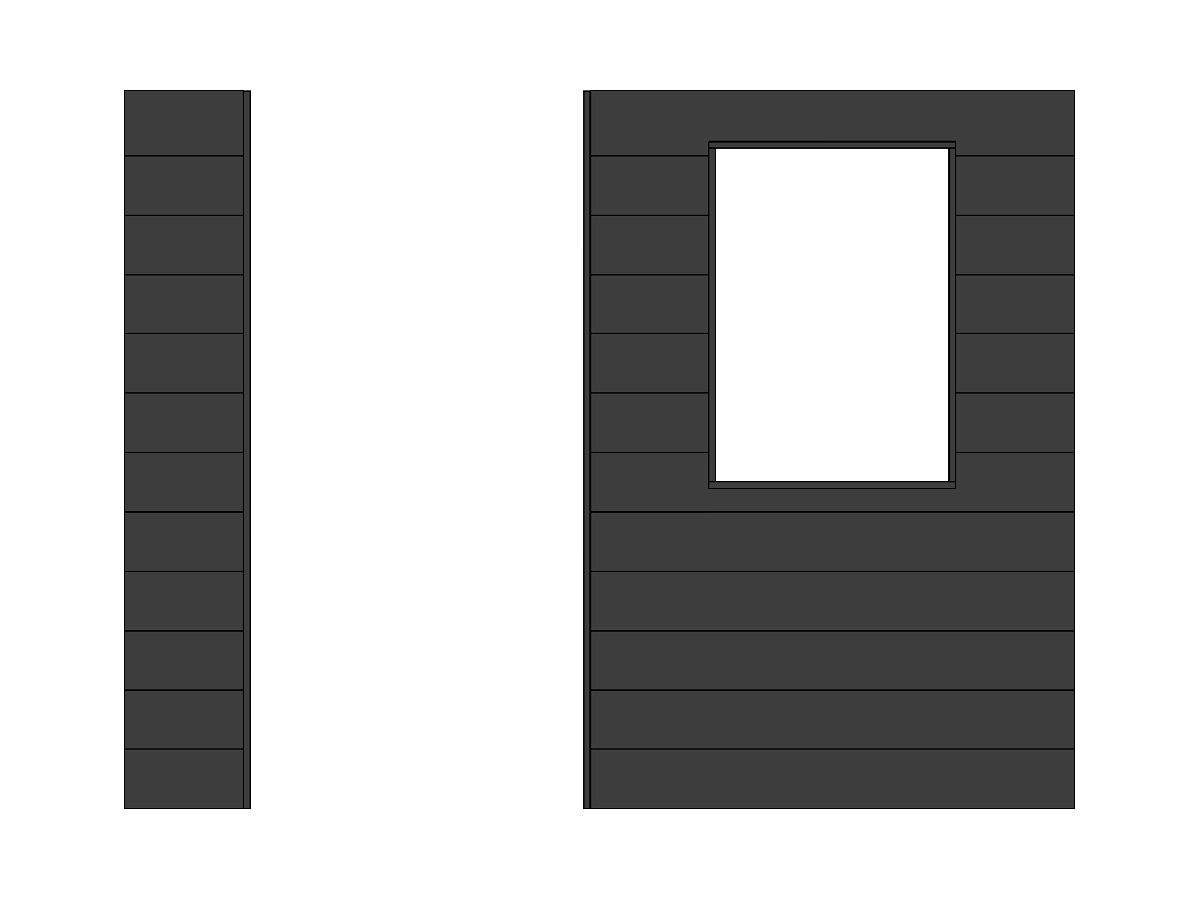 Wand zwart voor loopdeur en raam rechts, 3m, DIYW6Z3