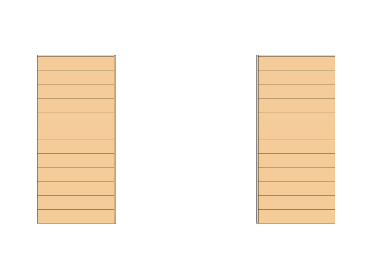 Wand blank voor dubbele deur, 4m, DIYW2B4