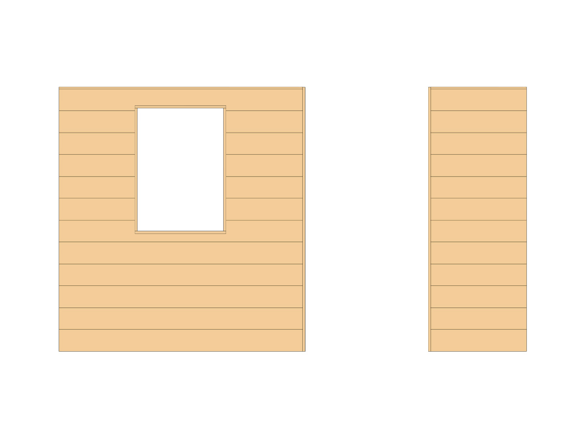 Wand blank voor loopdeur en raam links, 4m, DIYW7B4