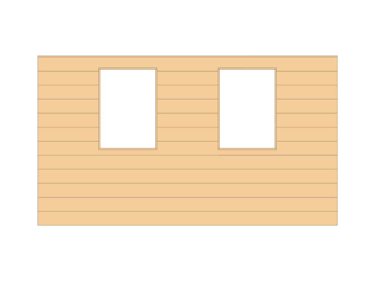 Wand blank voor 2 ramen, 4m, DIYW8B4