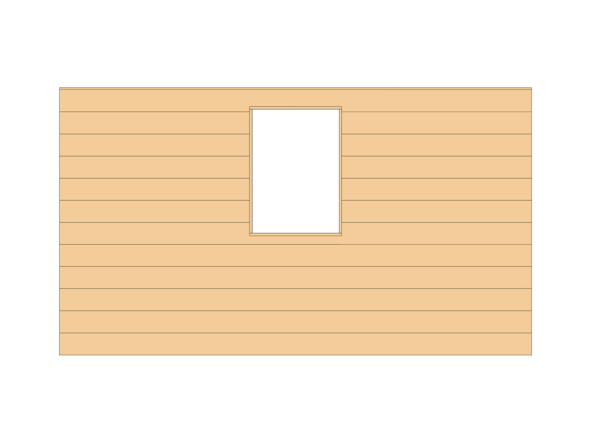 Wand blank voor 1 raam, 4m, DIYW9B4