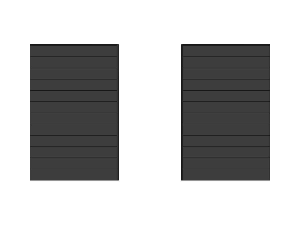 Wand zwart voor loopdeur midden, 4m, DIYW3Z4
